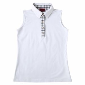 BRENDRATTI Sleeveless Golf Polo Tank Tartan Plaid Contrast Size 44 Made In Italy